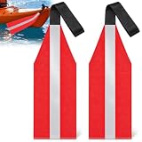 YAKHELI 2 Pcs Kayak Safety Flag, Red Kayak Accessories with Webbing, Safety Travel Flag, Warning Flag for SUP Towing Canoes Truck Loads