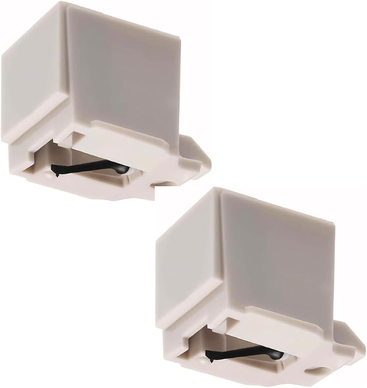 2 Pack White Stylus Replacement for ATN3600L & LP60x Turntables | Value 2-pack white diamond replacement styli fit ATN3600L cartridges and LP60x record players to protect vinyl grooves.