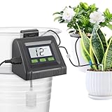 散水タイマー 鉢植え自動水やり器 予約自動散水 大画面防水LEDパネル 自動水やり 鉢植え自動散水ドリップ 自動水やり器 10mホース付き 灌漑タイマー USBや電池駆動 鉢植え 畑 庭 芝生 園芸 水撒き（10鉢対応）