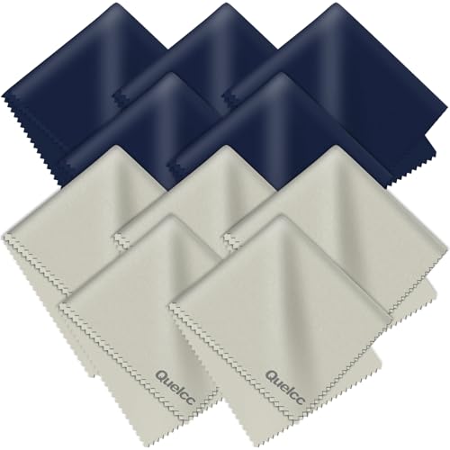 Quelcc 10 PCS 15 x 18 cm Chiffon de Nettoyant Lunettes, Chiffons Microfibre de Nettoyage, Doux Chiffons de Nettoyage Lunettes en Microfibre lavables et...