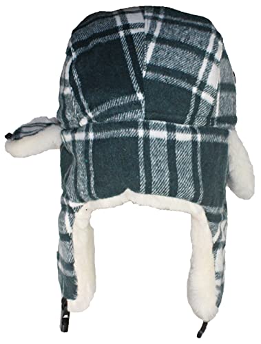 Big Kids Quality Madras Plaid Russian/Trapper Hat W/Faux Fur (One Size)3