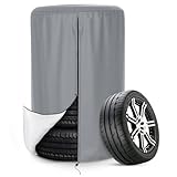 AKEfit Tire Cover, Heavy Duty Waterproof and Dustproof Tire Storage Bag for Jeep Trailer RV SUV Truck Tires with Zipper (Grey,Holding 4 Tires Within 32 Inch Diameter)