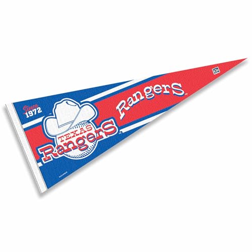 Banderín retro de los Rangers, tamaño completo vintage de WinCraft