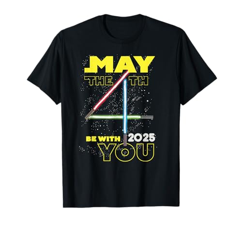 Star Wars May the 4th Be With You 2025 Lightsabers T-Shirt