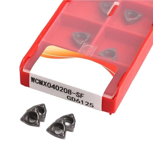 AALLYN Indexable Carbide Lathe Tool 10pcs WCMX030208 WCMX040208 WCMT050308 WCMT06T308 WCMT080412 Carbide Turning CNC Tool (Color : 10pcs, Size : WCMX030208-SF GD6125)