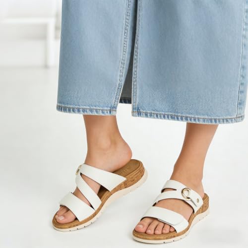 Image of UBFEN Womens Slides Sandals Comfortable Low Wedge Arch Support for Walking