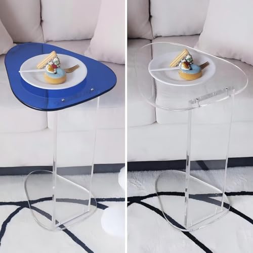 Mesa de centro transparente en forma de C ideal para el sofá del salón o dormitorio 4