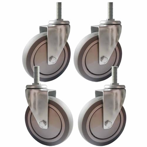 Roulettes industrielles 5 po pivotantes avec frein M12/M20 lot de 4 pour établi charge 390 kg