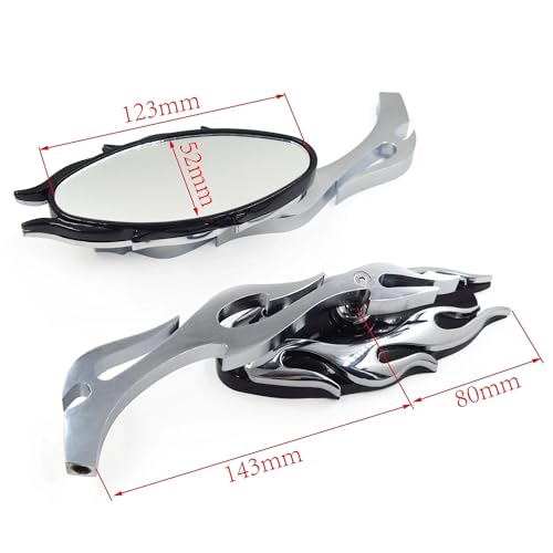 Retrovisor de motocicleta cromado accesorio custom para manillar chopper y cruiser 2