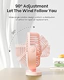gaiatop USB Desk Fan, 5.5 Inch Small Quiet Powerful 3 Speeds 90° Rotate, Personal Mini Portable Desktop Table Fans, Cooling for Home Office Car Travel Indoor Outdoor Pink - Image 6