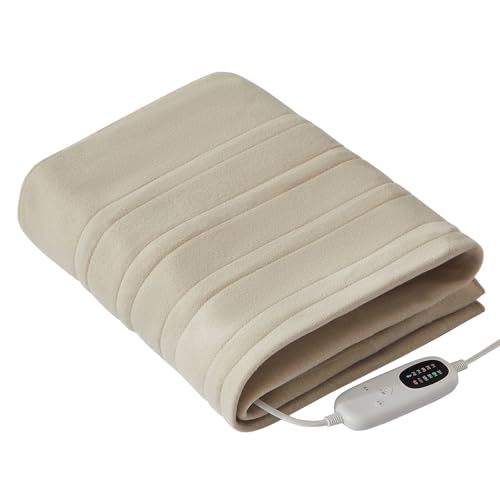 電気毛布 掛け 敷き 兼用 5段階温度調節 4段階タイマー 140×80cm 速暖 電気ブランケット 軽くて肌触りがよく 切り忘れ防止機能 節電 省エネ シングル 肩掛け 膝掛け 電気 暖房器具 頭寒足熱 ダニ退治 防寒対策 ギフト 毛玉なし 丸洗い可能 (ライトグレー)のサムネイル