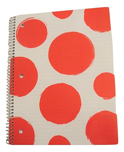 Cuaderno espiral 8" x 10.5" tapa poli rojo lunares miniatura 1