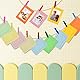 30 Stück Papier Fotorahmen, Bunt Papier Fotorahmen, Fotorahmen aus Pappe für 15x10 cm Foto, Kreativer Papier-Bilderrahmen mit Mini Holzklammern und Hanfseil für Zuhause Schule Büro Wand Dekoration