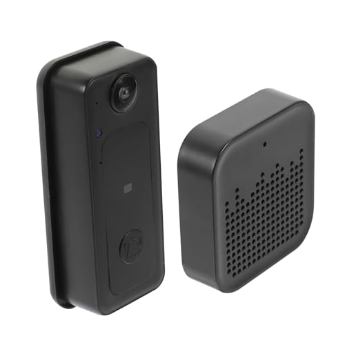 HOMSFOU Timbre De La Puerta Wifi Timbre Negro Cámara De La Puerta Delantera Repicar Ojo De Cerradura Bisagra Solar Timbre Inalámbrico Sin Espejo Leva Campana El Plastico Black