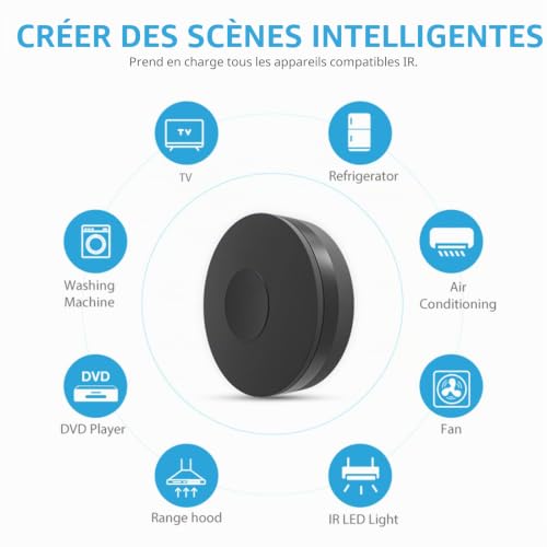 Télécommande Infrarouge Intelligente, hub Intelligent WiFi Universel pour la domotique, la climatisation, la télévision, Le Ventilateur de Plafond, télécommande de Rideau, Compatible avec Alexa – vue 6