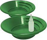 Sluice Fox 3-Piece Gold Panning Kit – Dual-Sided Patented Design with Snifter Bottle, Choose Between Black or Green and 9", 11", or 15" Gold Pans 11" Green (Medium)