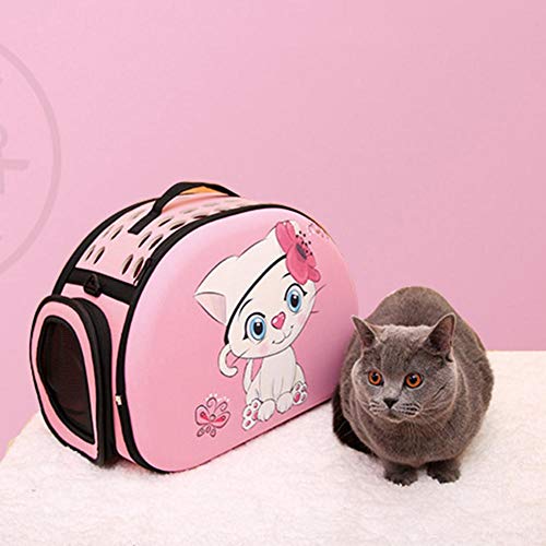 globalqi Transportín para Mascotas Abatible,Transportín Perro Gato, para Transporte En Tren, Coche, Avión?44 28 32 Cm?