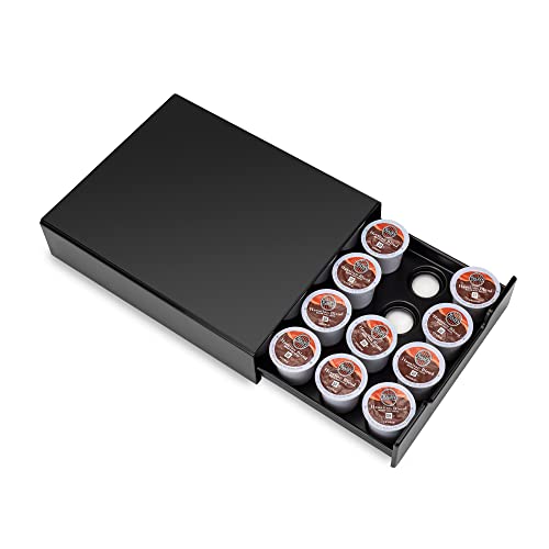 Comparison: Best Keurig Coffee Pod Dispenser 7 Meelio Coffee pod holder for K Cup, NespressoOriginal, Dolce Gusto. Capsule Storage Drawer Organizer, Small Metal Coffee Capsule Dispenser with Non-Slip Feet, k cup drawer (20 pods)