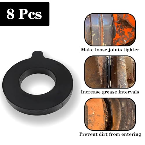 Image of 8 x 80mm Bucket Pin Shim Kit for Excavator and Skid Steer 2mm Thickness Fit for Cat Deere Komatsu Case Kobelco JCB