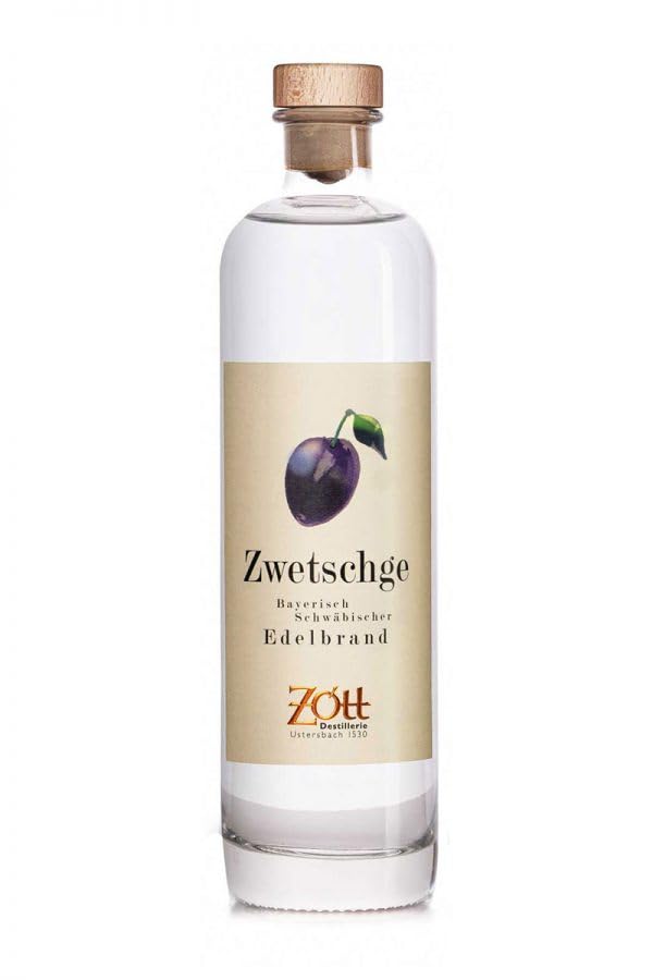 Zott – Zwetschge Edelbrand – klare Zwetschgenaromen mit leichter Mandel-Note – 0.5l – 40 prozent