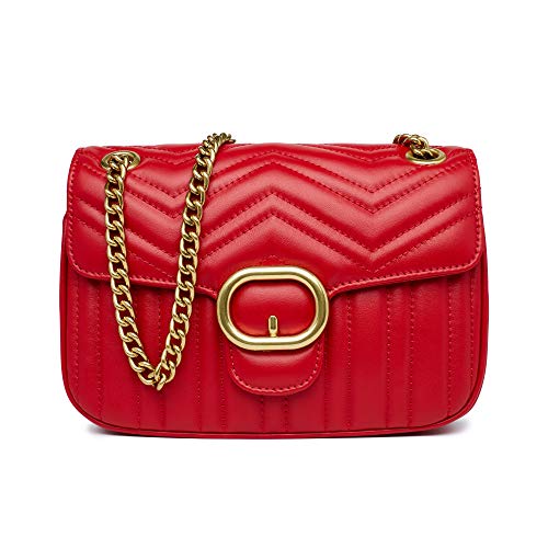 Chrysansmile Quilted Crossbody Bags Genuine Leather Clutch Purses Women's Shoulder Handbags With Chain2