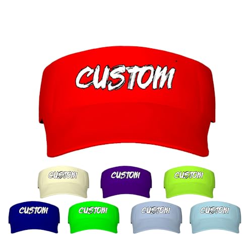 Unisex Visor Hats Custom Hat with Your Own Text Photo Name, Personalized Baseball Cap for Men & Women, Red