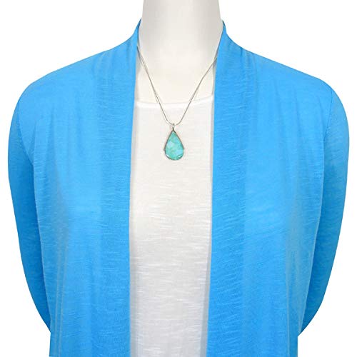 925 Sterling Silver Matching Pendant & Earrings Set with Genuine Turquoise 20" Necklace (Turquoise) - Image 5