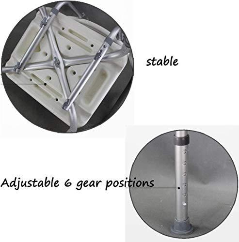Fehun Bath Stools,Shower Stool Bath Seat Lightweight Aluminum Chair With Armrests Non-Slip, Height-Adjustable Longevity Disabled Pregnant Housing Storage 200 Kg #TOP1