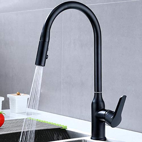 Robinet de cuisine noir rétractable pour évier familial - 4