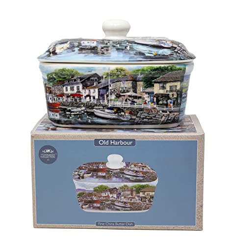 Old Harbour Design Fine China Ceramic Butter Dish Holder