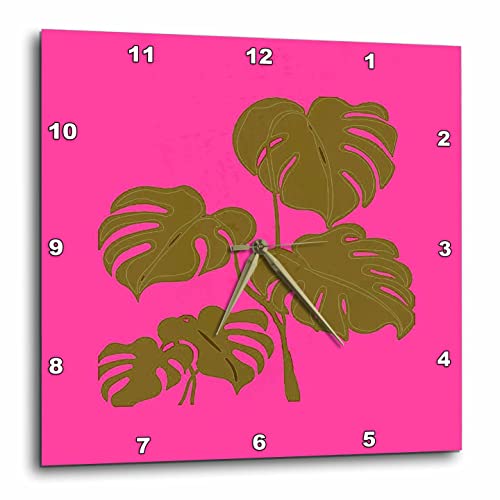 3Drose Mustard Yellow Monstera Swiss Cheese Plant Cut Out Style - Wall Clocks (Dpp_355549_3) #TOP4
