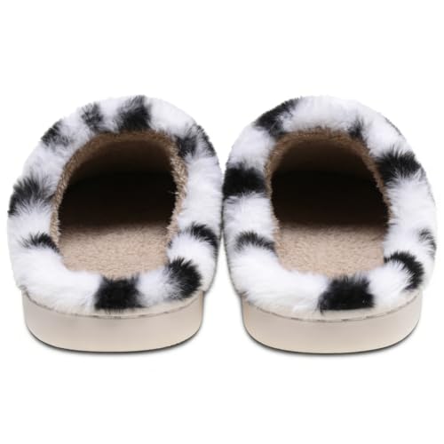 Image of Women's Men's Preppy Happy Face Slippers Comfy Warm Plush Slip-On House Slipper for Winter Indoor Soft Cushion Non-slip Fluffy Slides Slippers