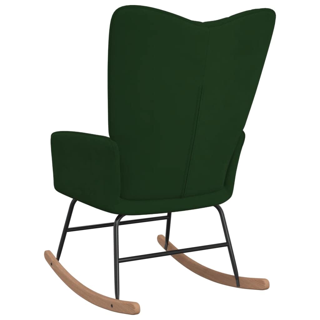 Silla mecedora verde oscuro de terciopelo, mecedora de interior, sillón balancín rocking sofa apto para salón, dormitorio, balcón
