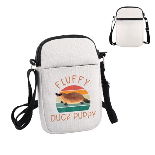 PWHAOO Platypus Lover Gift Fluffy Duck Puppy Crossbody Bag Platypus Fan Travel Bag Duck-illed Platypus Merch