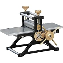 Manual Printmaking Etching Machine, Mini Letterpress Printmaking Machine, Table Size 75X200MM, with Metal Roller, Compact and Durables, Home Decoration Displays, for Wood and Copper Prints