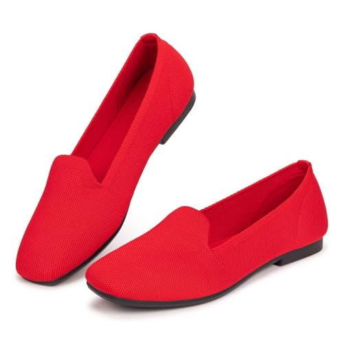 Image of Frank Mully Women's Loafer Flats Square Toe Comfortable Office Work Shoes, Cute Penny Loafer Slip On Walking Driving Shoes