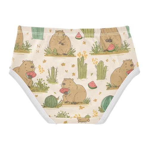 Wusikd Capybara Grass Girls' Underwear Cotton Watermelon Girls Briefs Soft Toddler Underwear 2T2