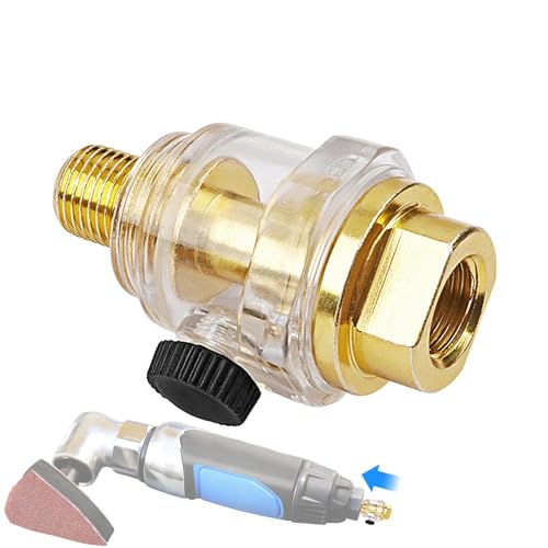 Huileur de Compresseur d'Air - Lubrificateur Pneumatique, Huileur Pneumatique en Ligne | Lubrificateur Automatique 1/4 Pouces, Accessoires Pneumatiques pour...