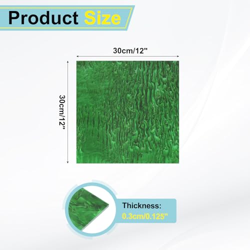 Image of MECCANIXITY 1 Pcs Glitter Pearl Acrylic Sheet,12 inch x 12 inch x 1 /8 inch Pearlescent Cast Pmma Plastic Sheets Extruded Translucent Blanks for DIY Art Crafting Laser Cutting & Engraving,Green