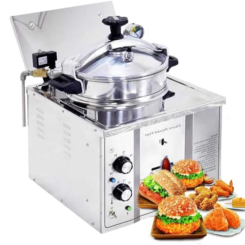 Fregadora Comercial de Pollo Frito de Alta Presión de 16 Litros, Freidora Eléctrica de Sobremesa de 3 Kw