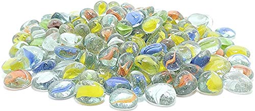 Misha Decorative Stones for Vase Filler or Pebbles for Home Decor/Glass Pebbles/gravels/Stone/Beads for Aquarium, Table, vase, Fountain, (Ocean Blue, 475 Gram) 3