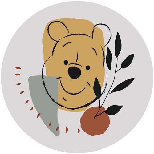 Komar Disney DOT DD1-035 Papier peint photo en non-tissé rond et autocollant pour chambre d'enfant Motif Winnie l'ourson Smile Diamètre 125 cm