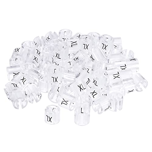 MECCANIXITY 衣類ハンガーマーカー XL フィット 3.5mm ロッド 衣類カラーコード用 クリアカウント 100