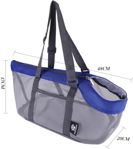 Transporttasche Haustier Tragetasche Klein Hund Haustiertragetasche Mesh Hundetragetasche Atmungsaktiv Hundetasche mit Boden Hundetrage Verstellbar Katzentragetasche Kleintiertasche Welpen Katze