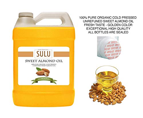 4 lbs 100% Pure Certified Organic Unrefined Cold Pressed Sweet Almond Oil