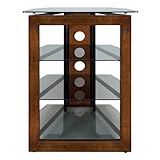Bell'O AT306 Bello No Tools Audio/Video Tower Wood-Glass, Black, 35.88 x 20.00 x 27.00