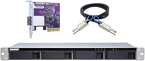 QNAP TL-R400S 4-Bay 1U Rackmount SATA JBOD Storage Enclosure with PCIe SATA Interface Card
