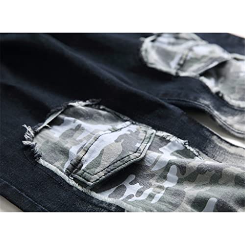 Jeans plus taille camouflage patchwork fit pour homme - 7