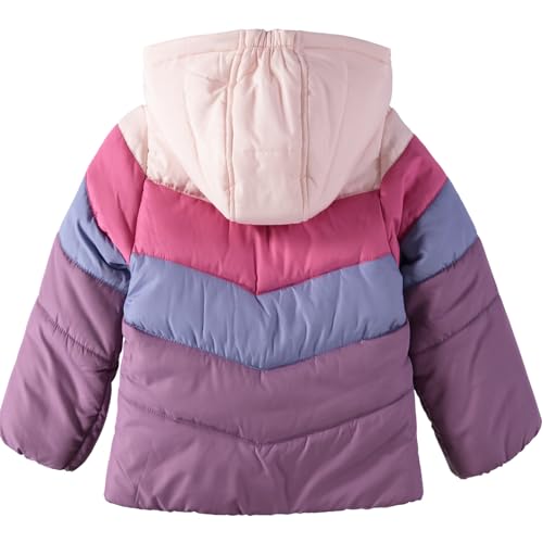 OSHKOSH B'GOSH Girls' Perfect Colorblocked Heavyweight Jacket Coat (4T, Purple/Colorblock)3