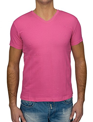 Herren T Shirt Basic O-Neck Einfarbig Uni V-Neck H1530 Cover